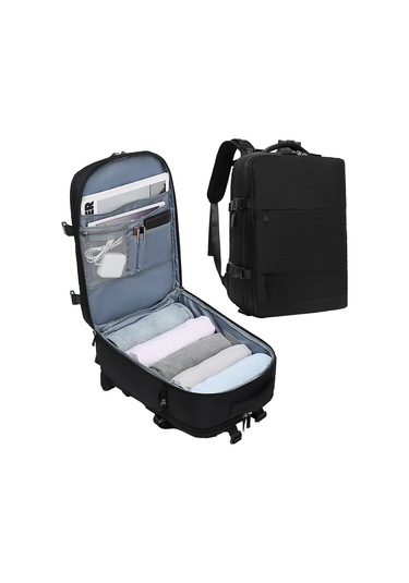 Yuntech01 Büyük Kapasiteli Usb Çıkışlı Spor Sırt Çantası - Su Geçirmez Ve Ayakkabı Bölmeli Siyah