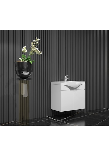 Yıldız 55 Banyo Alt Dolap Beyaz Mdf Beyaz
