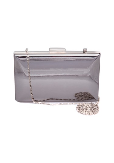 Lela Ayna Görünümlü Zincirli Bayan Abiye Çanta 347136Ayna L Platin