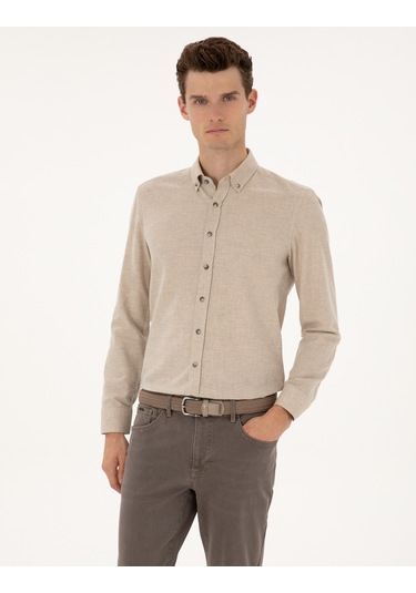 Pierre Cardin Erkek Bej Gömlek Desenli 50316751-vr011 Bej