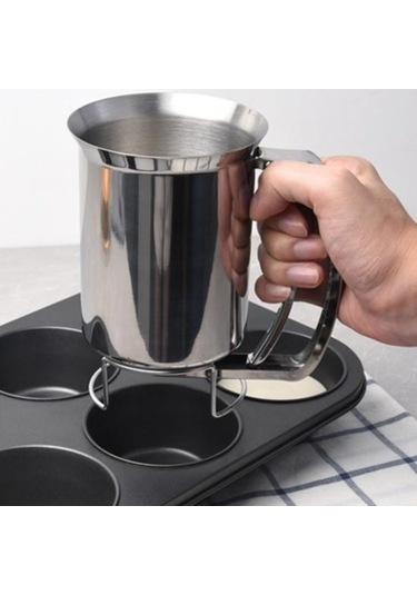 Pazly Modern Paslanmaz Çelik Gözleme Dispenseri, Basit Kullanım, Hızlı Kapatma Vanası, Dayanıklı Yapı, 10.5cm Ağız, 12.5cm Yükseklik, Gümüş Renk Gümüş