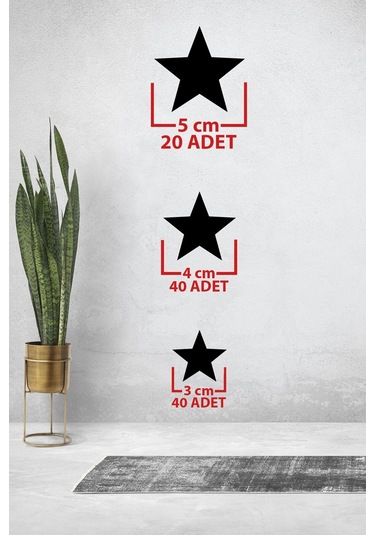 100 Adet Ahşap Yıldız Dekoru Duvar Süsü Yıldızlar - Duvar Dekerasyon - Ev Süsü