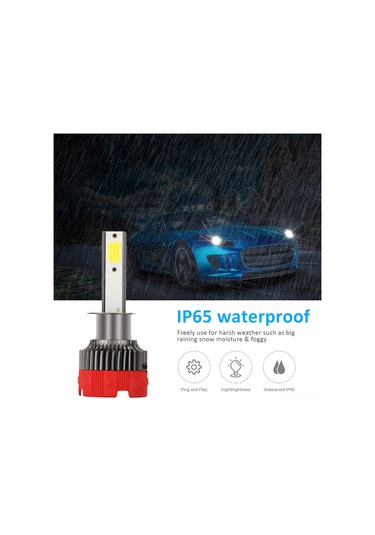 Yaozixa H1 Led Araba Farı, 6000k Soğuk Beyaz, 60w, Ip65 Su Geçirmez, 360 Işık Açısı, Kolay Kurulum Plug & Play
