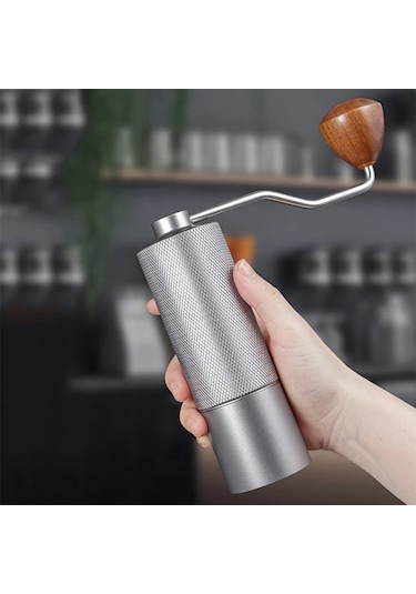 Honeybeeshop Simli Gumus Rengi El Degirmeni Ic Dijital Ayarlanabilir Paslanmaz Celik Konik Ogutucu Kahve Mutfak Aksesuarlari 1 Adet