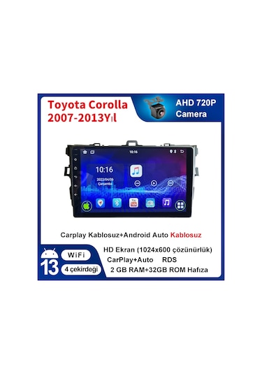 Toyota Corolla 2007-2013 Yıl 2gb Ram 32gb Rom Android Multimedya