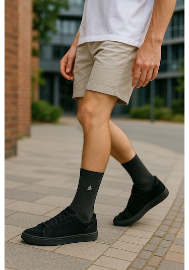 Erkek 12 Çift Günlük Sıkmayan Boğazlı Pamuklu Desenli Uzun Çorap Asorti