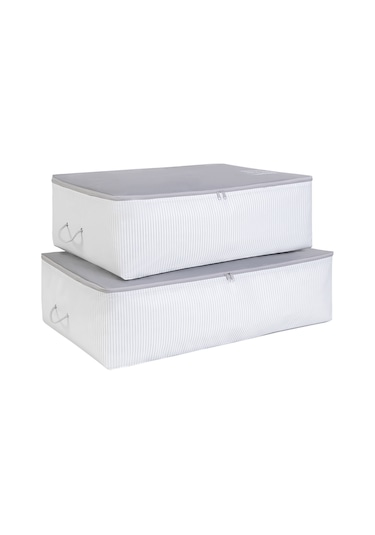 Ocean Home Textile 2'li Gri Renk Stuff & Things Baza Altı Hurç Set