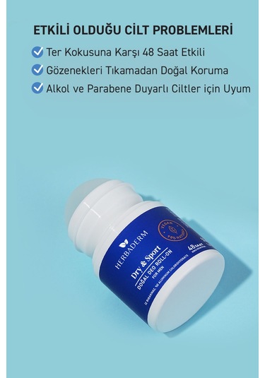 Herbaderm Dry & Sport Erkek Roll-On Deodorant 50 ML