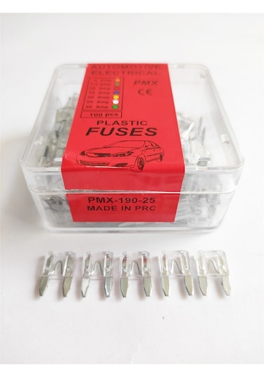 25 Amper Mini Yassı Bıçak Japon Sigorta 100,lü Paket