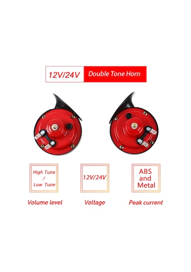 Dianziye 12v Araba Motosiklet Elektrikli Salyangoz Hoparlörü, Su Geçirmez, Yüksek Düşük Tona, 220db, Metal+abs, Çiftli Set
