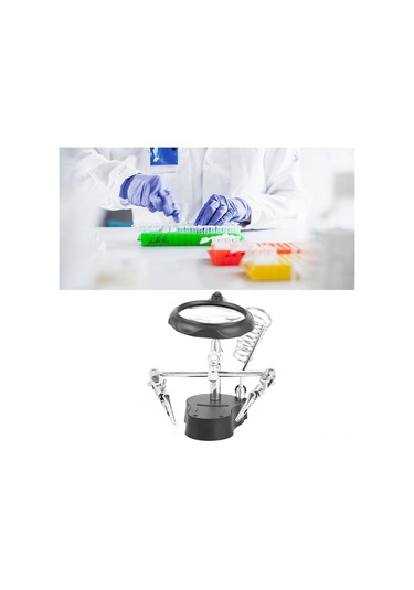 Lemestar Led Işık Ve Büyüteçli Tamir Yardımcı Klembi - Çalışma Masası Pil Yok - Te-801