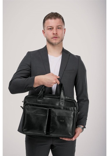 Ççs 71472 Hakiki Deri Evrak Çantası Siyah