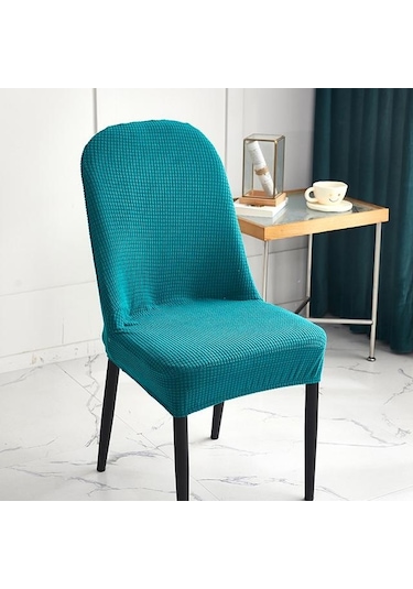 Koyu Yeşil 1/2/4/6 Adet Jakarlı Kavisli Sandalye Kılıfı Ofis Koltuğu Klozet Kapağı Yıkanabilir Toz Geçirmez Koltuk Örtüsü 56658396