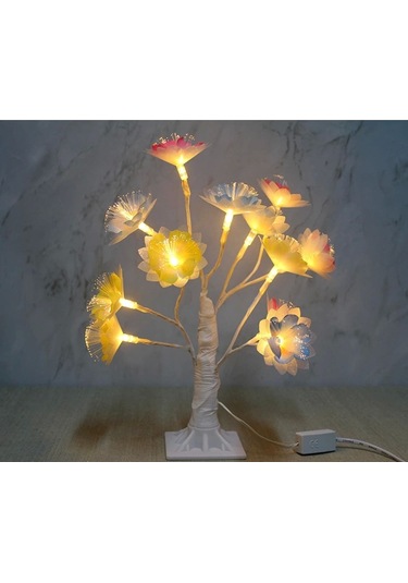 Dekoratif Ledli Çiçek Çok Renkli