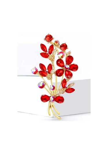 Fashion Jewelry Çiçek Buketi Broş 359376287 Kırmızı