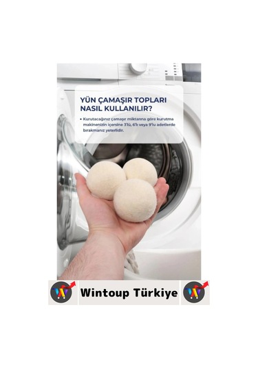 Kırışıklık Azaltan Hızlı Kuruma Sürtünme Engelleyen Çamaşır Makinesi Pratik Yün Kurutma Topu 3 Adet Çok Renkli