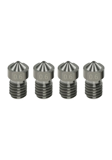 Konesam 3d Yazıcı Uyumlu 0.6mm V6 Sert Çelik Nozzle - 4 Adet, 1.75mm Filament İçin Dayanıklı Aşınma Direnci