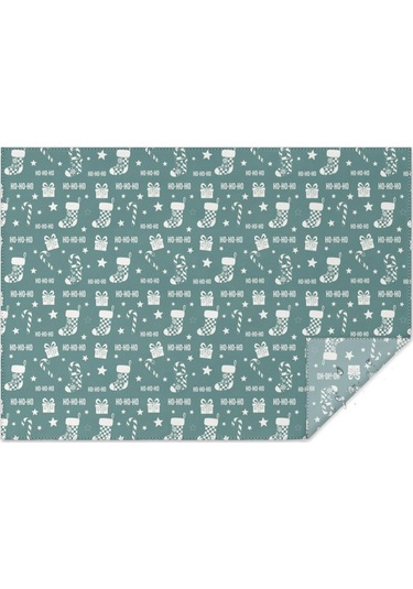 Noel Desenli Dikdörtgen Masa Örtüsü 60x84 İnç, Su Geçirmez Ve Leke Tutmaz Noel Çorap Simgesi