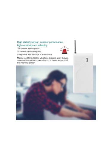 Geeroyoo 433 Mhz Kablosuz Titreşim Alarm Sensörü Ll-455 - Ev Güvenliği İçin Sensitif, Güvenilir Ve Tasarrufcu - Alarm Anahtarı Gerektirir Pil Yok