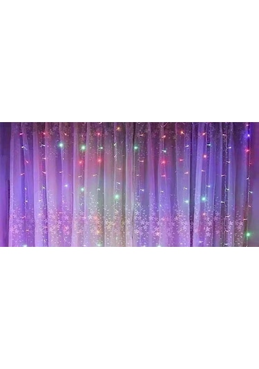 Perde Led 240 Ledli 8 Fonksiyonlu Dekor Lambası Rgb Gün Işığı