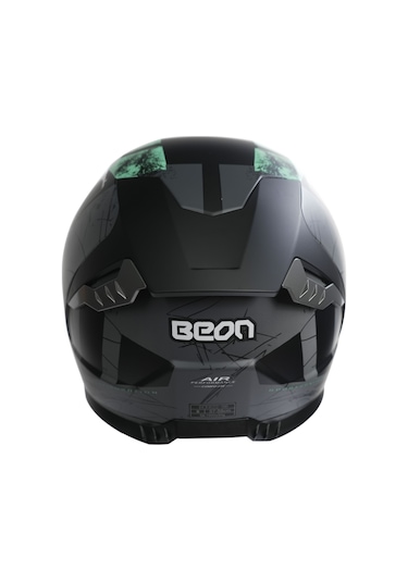 Beon B-507 FF06 Full Face Motosiklet Kaskı Gri Siyah Yeşil