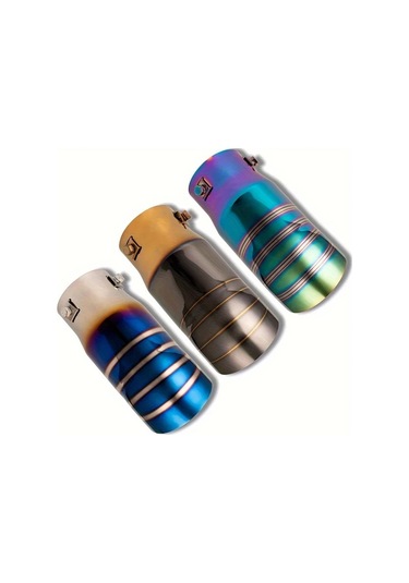 Besthome1 Siyah Altın Renk Araç Egzoz Borusu Paslanmaz Çelik Krom Mavi Dekorasyon Aksesuar