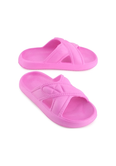 Gezer Kadın Yazlık Eva Islak Zemine Uygun Ev Bahçe Banyo Terlik Fujia Fuşya