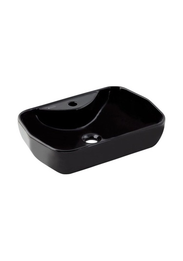 Seramiksan Lucida Parlak Siyah Batarya Delikli Tezgah Üstü Lavabo
