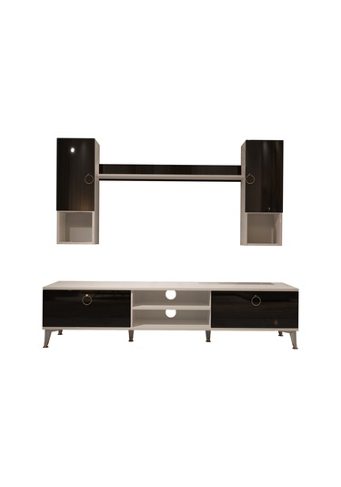 Decoraktiv Eko 5da Mdf Dvd Gold Tv Ünitesi Tv Sehpası Beyaz - Siyah