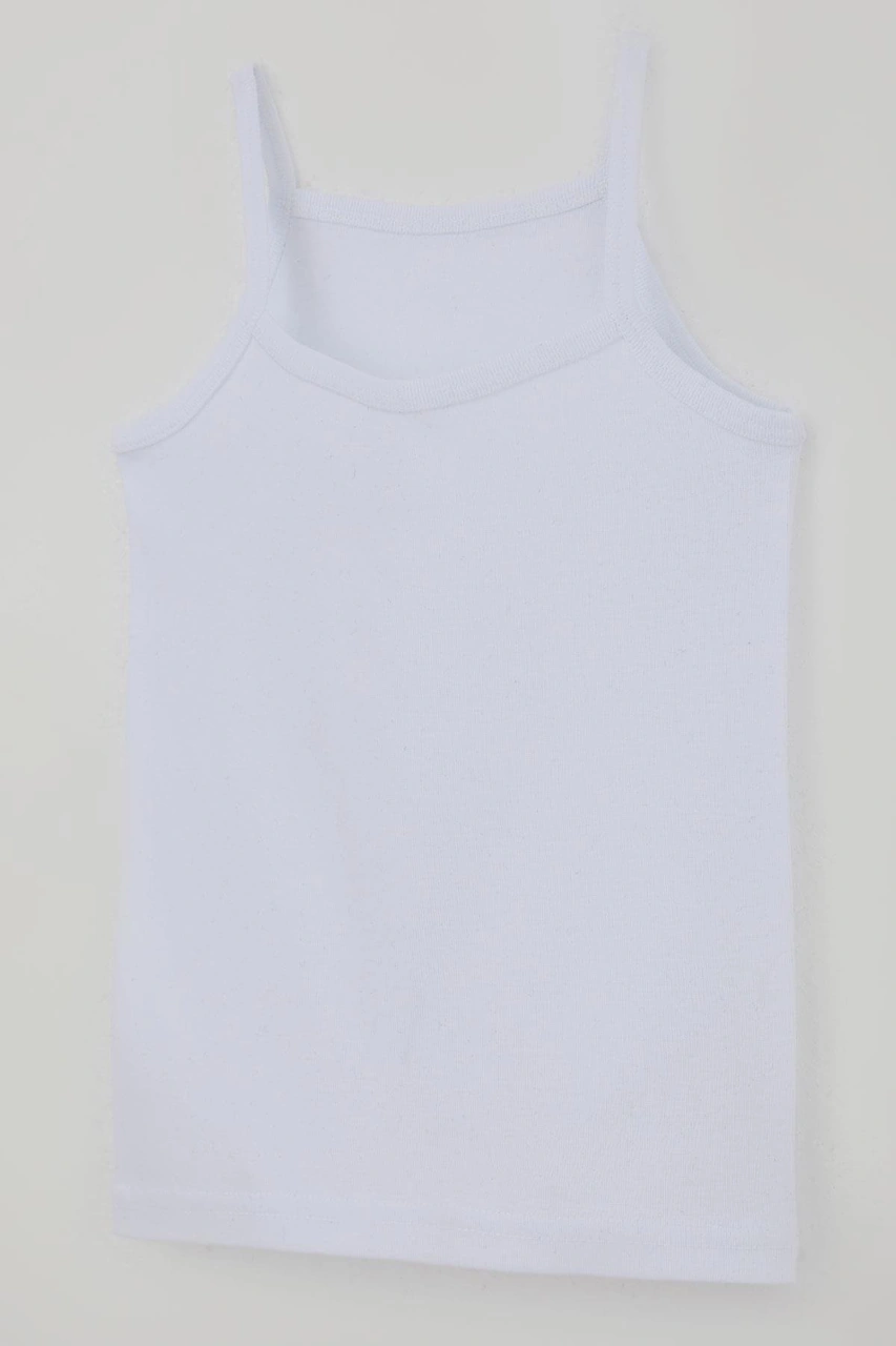 Breeze Kız Çocuk İnce Askı Atlet 5-13 Yaş, Beyaz Beyaz