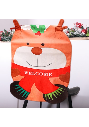 Suntek Noel Sandalye Kapak Dekor Arkalık Ev Partisi Elk Için