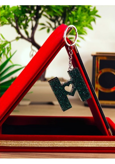 Harfli Anahtarlık Epoksi Kişiye Özel Yapım El Yapımı Harf Anahtarlık Kalp Model Özel Tasarım Hediyelik Ürün Kalp Desenli Simli Anahtarlık Açık Pembe