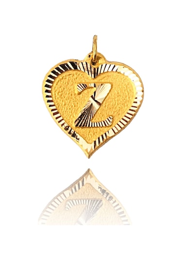0.25 Gram 14 Ayar Z Harfi Kalp Kolye Ucu