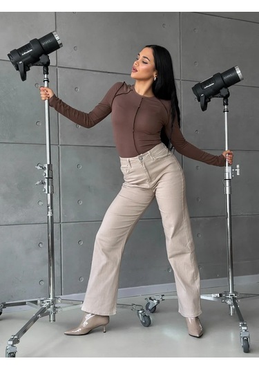 Innstyle Dar Kesim Uzun Kollu Bluz 482598031 Mocha