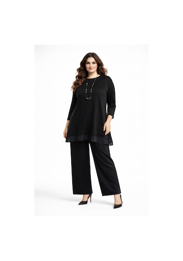 Baglan Kadın Bluz Pantolon Takım Bgl-st05426 Siyah