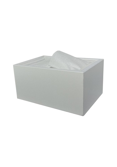 Mimoza Ahşap Masaüstü Yatay Peçetelik Beyaz 24 Adet