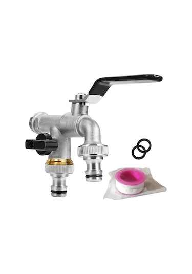 Gq 1/2'' Yüksek Kaliteli Pirinç Çift Musluk, Paslanmaya Ve Siyah