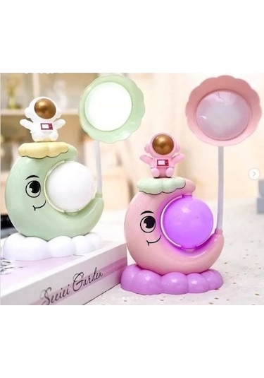 Çocuk Odası Ay Ve Astronot Desenli Gece Lambası Diğer