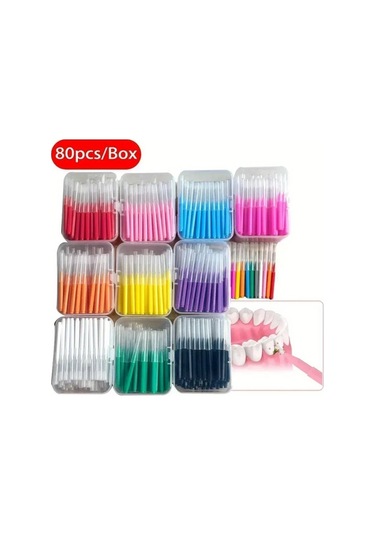 Willowhaven 80 Adet Karışık Nylon Diş Arası Fırçası 0.6-1.5mm Dayanıklı Taşınabilir Ağız Bakım Seti