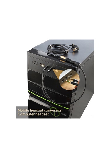 Hombey 3.5mm Ses Ayırıcı Kablosu, Bilgisayar-headset Bağlantısı, Mikrofon Ve Kulaklık Çevirici, Siyah Metal, 30cm Uzunluk