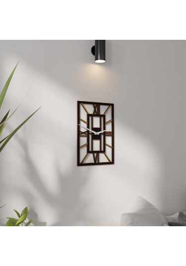 Minimalist Tasarımlı Ahşap Duvar Saati Gümüş