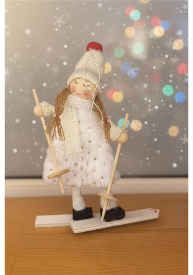 Yılbaşı Ağaç Süsü Kayaklı Noel Figürü