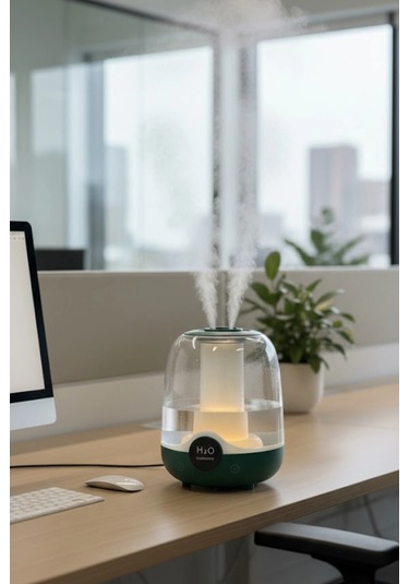 Glr K07 Yeşil Çift Spreyli Ultrasonik Sessiz Hava Nemlendirici Ve Gece Lambası 3l Kapasite