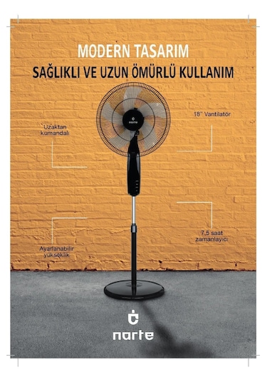Narte Nt-rcf180 18'' Ayaklı Vantilatör Uzaktan Kumandalı