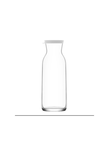 LAV Fonte Cam Karaf Tekli 1,2 L Beyaz Silikon Kapaklı (Sürahi )