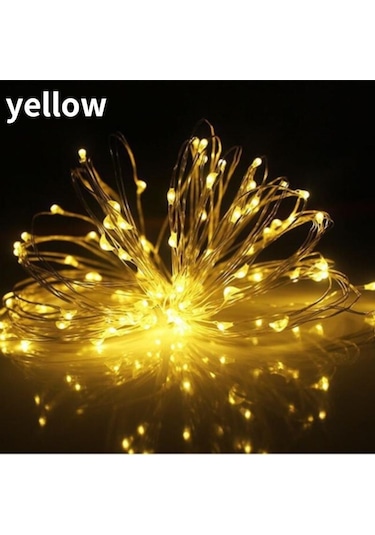 Sarı 1m/2m/5m/10m/20m Usb Led Dize Işıklar Bakır Gümüş Tel Çelenk Işık Su Geçirmez Peri Işıklar Noel Düğün Parti Dekorasyon İçin 1m