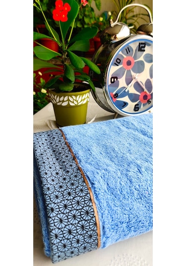 Çeyizlik Lüx Bambu 90x150 Cm. İhraç Malı Banyo Havlusu %40 Bambu Mavi