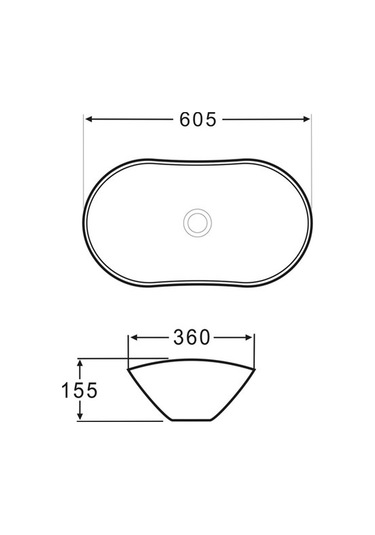Lena E-2113M5 Tezgah Üstü Porselen Lavabo