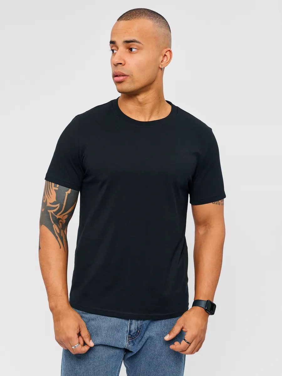 Otk Proızvodstvo Temel Tişört Düz Pamuk 197805470 Siyah