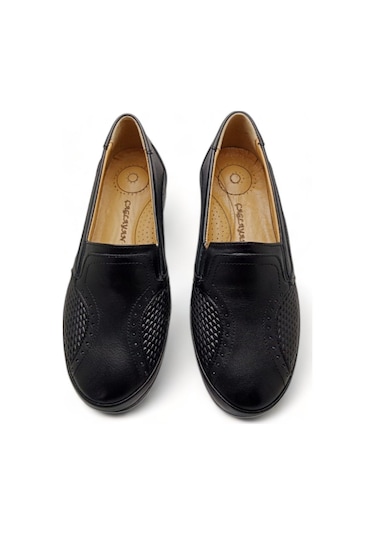 Kadın Hakiki Deri Içi Deri Comfort Tam Ortopedik Anne Ayakka Siyah-kemik Siyah Kadın Hakiki Deri Içi Deri Comfort Tam Ortopedik Anne Ayakka Siyah-kemik Siyah